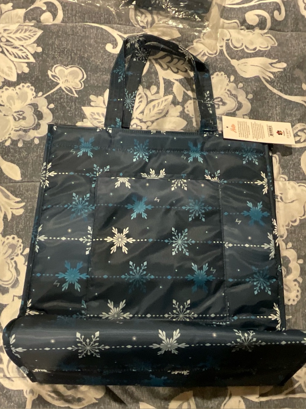 Lug Runner 2pc Tote Bags, Snowflake Navy - Picture 3 of 10